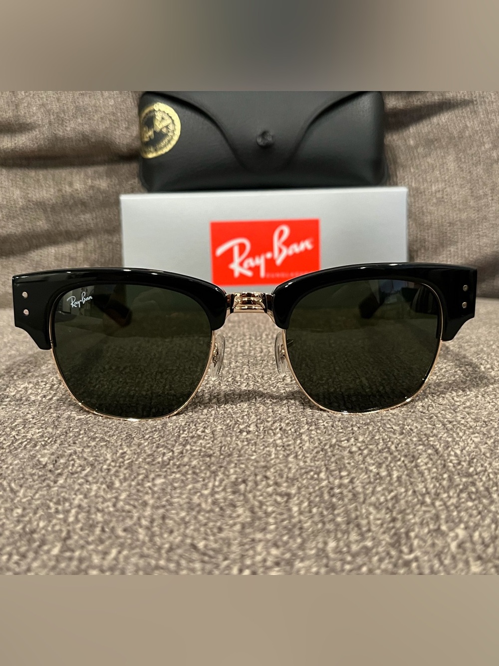 Men’s Mega Clubmaster Sunglasses Black Frame Green Lens Unisex Women’s Glasses - Picture 2 of 8
